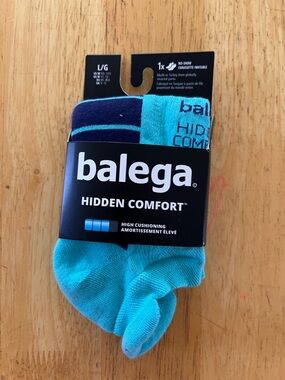 Balega Hidden Comfort Low-Cut Athletic Socks in Teal and Navy